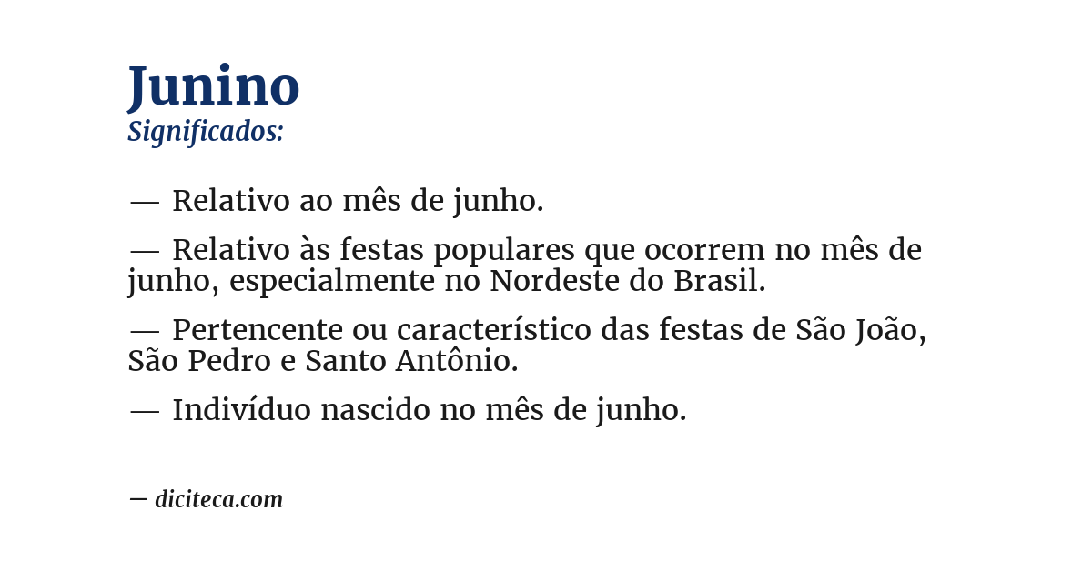 Significado de junino