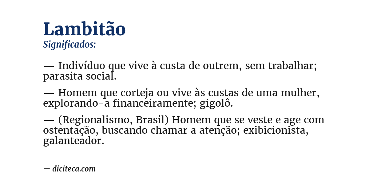 Significado de lambitão