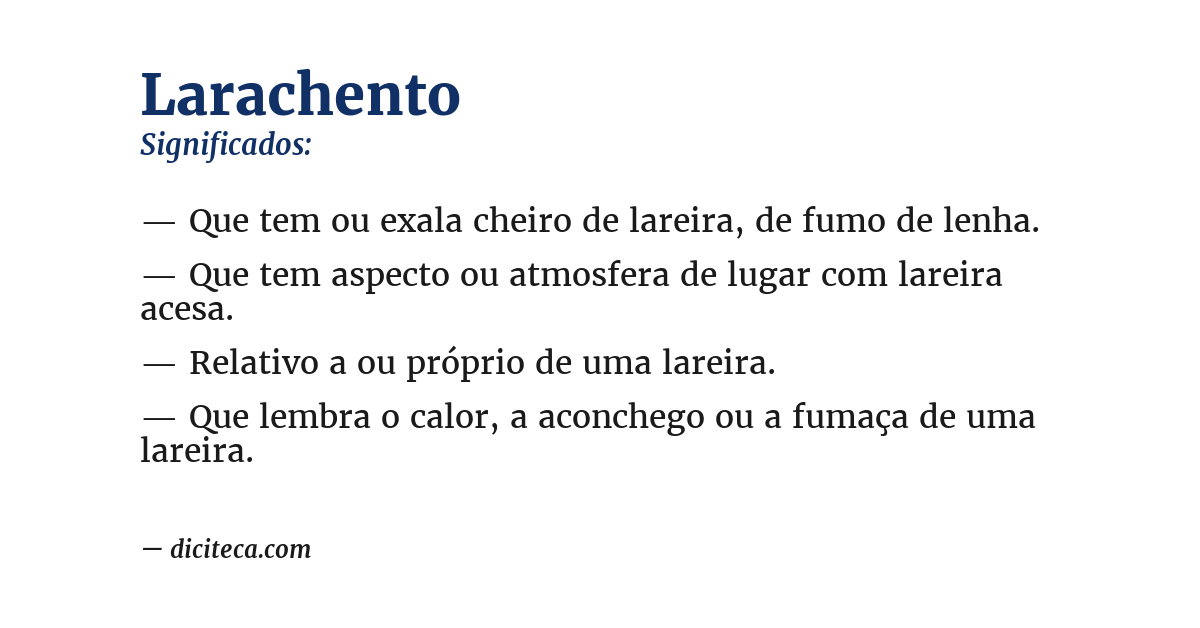 Significado de larachento