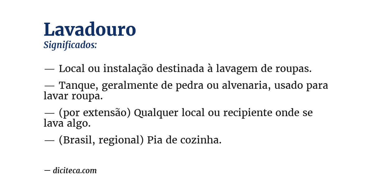 Significado de lavadouro