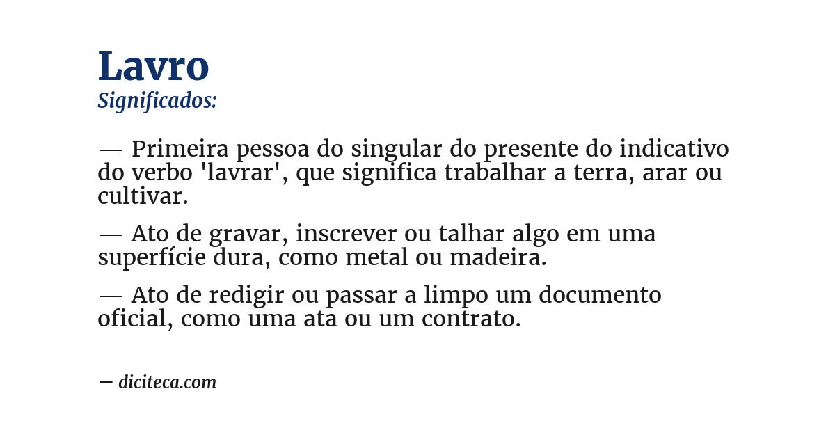 Significado de lavro