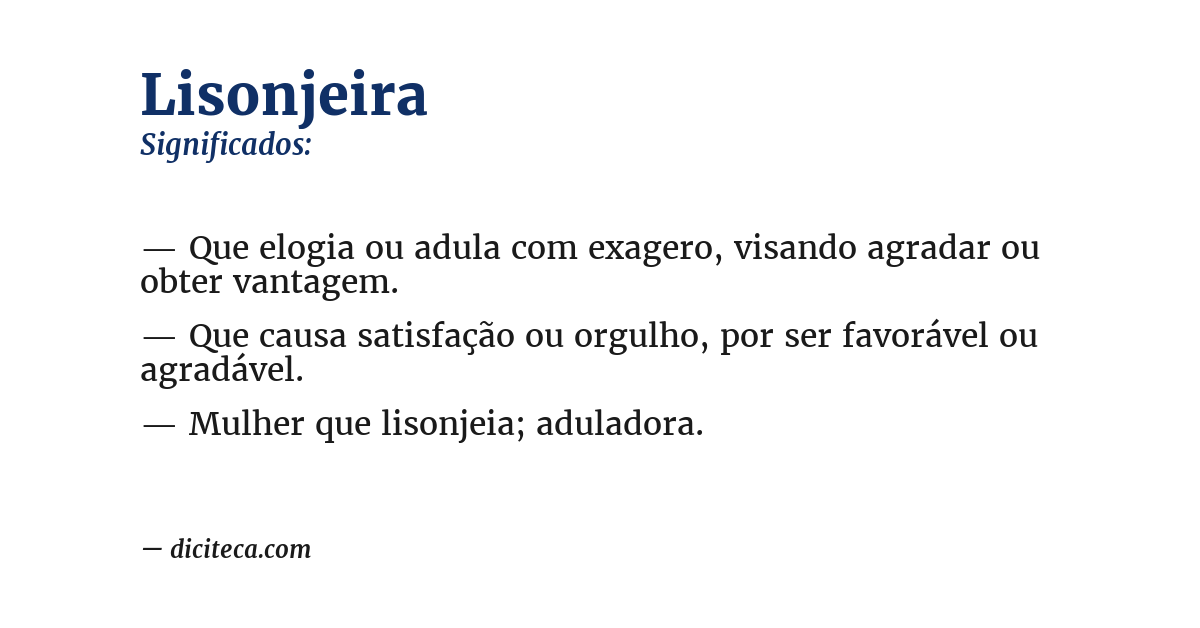 Significado de lisonjeira