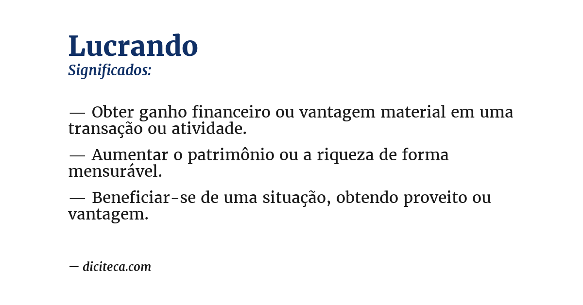 Significado de lucrando