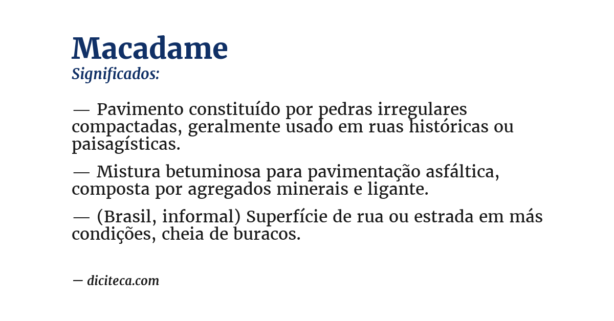 Significado de macadame