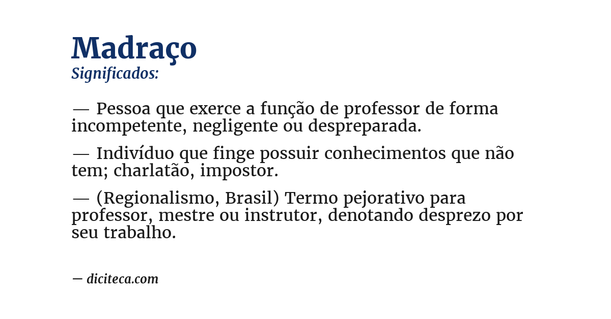 Significado de madraço
