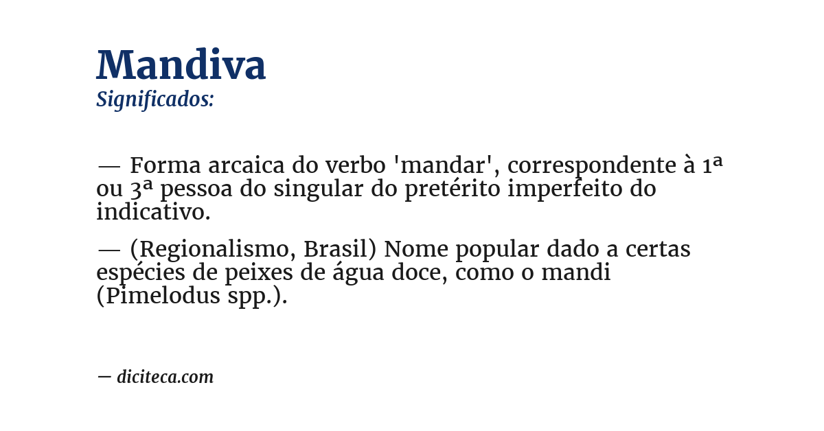 Significado de mandiva