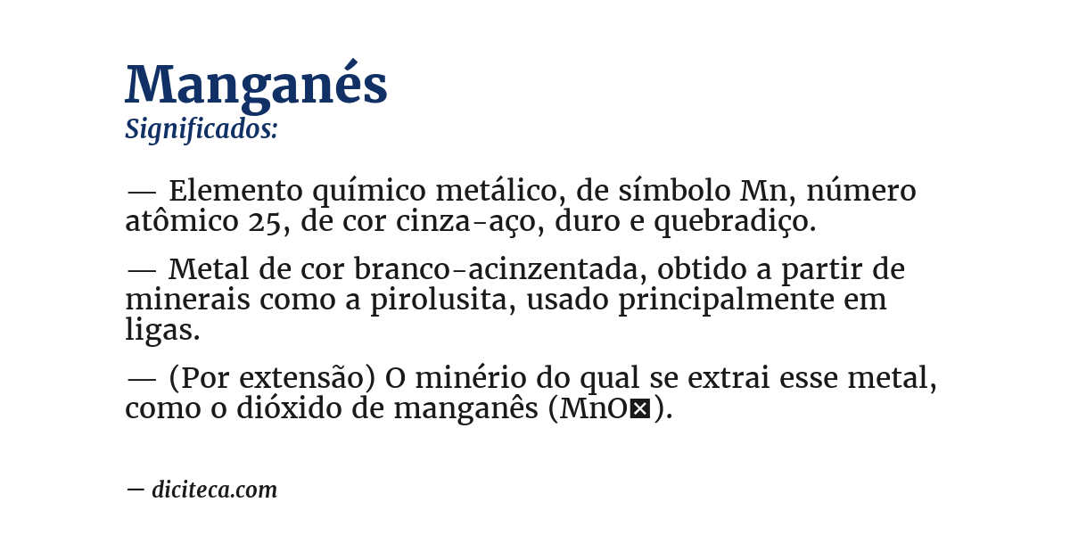 Significado de manganés