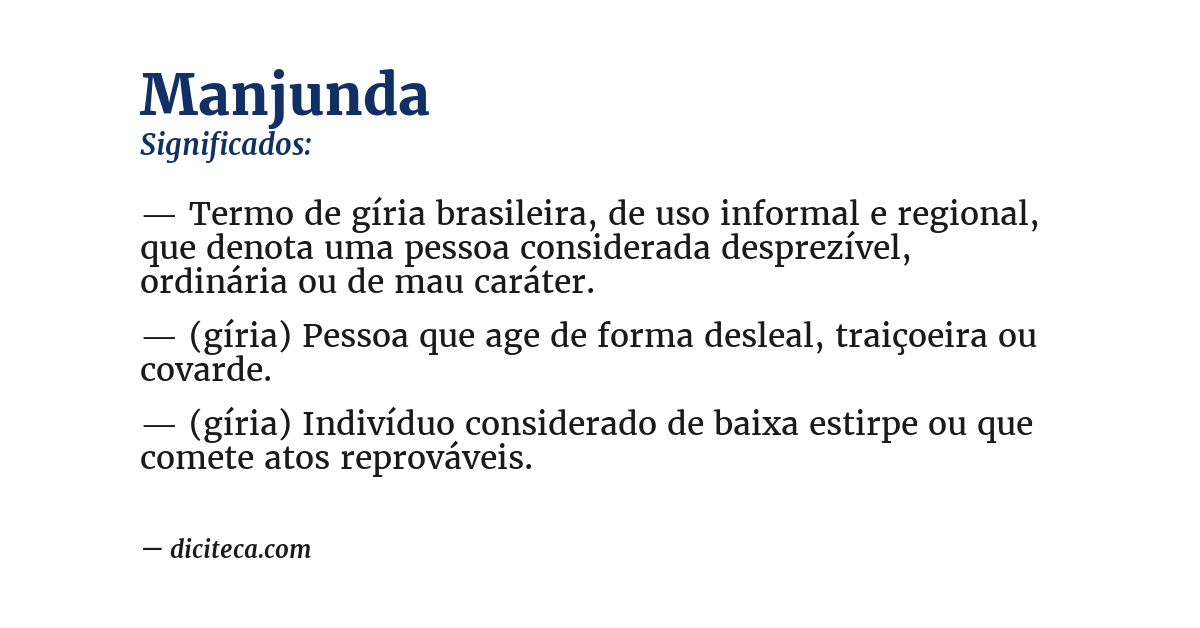 Significado de manjunda