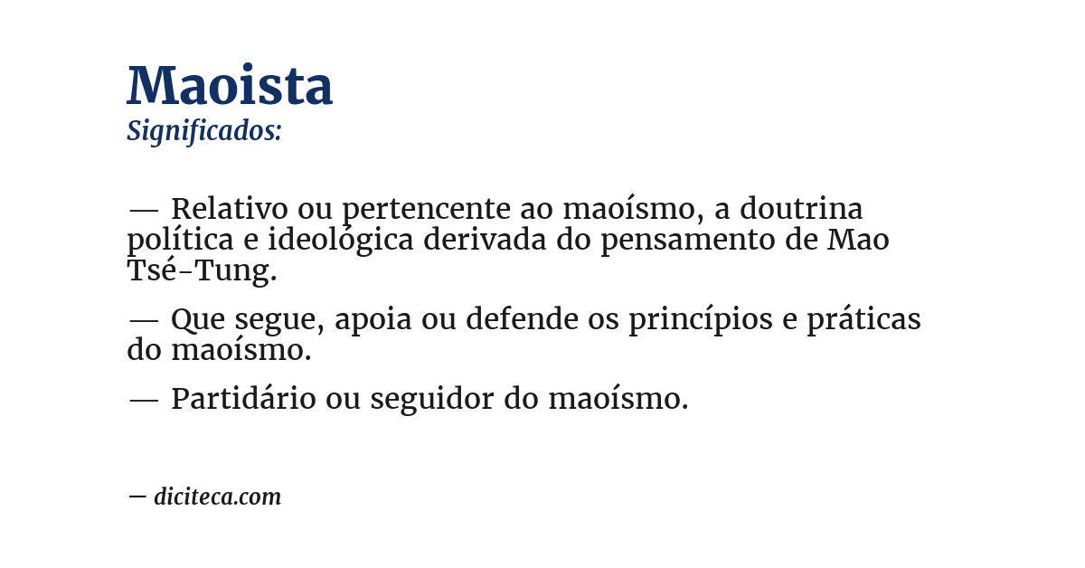 Significado de maoista