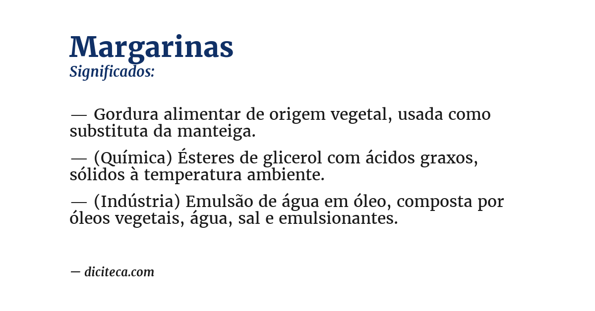 Significado de margarinas