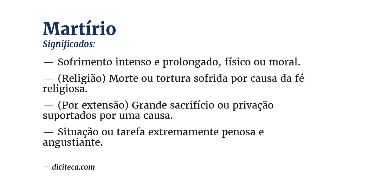 Significado de martírio