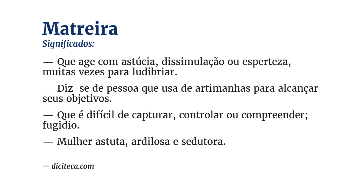Significado de matreira