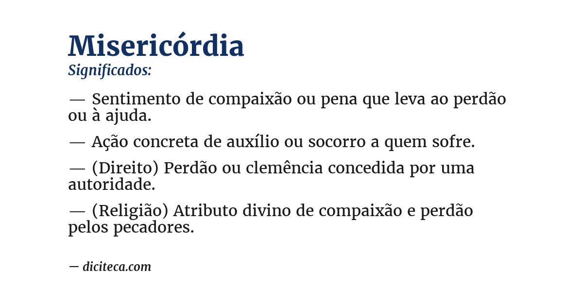 Significado de misericórdia