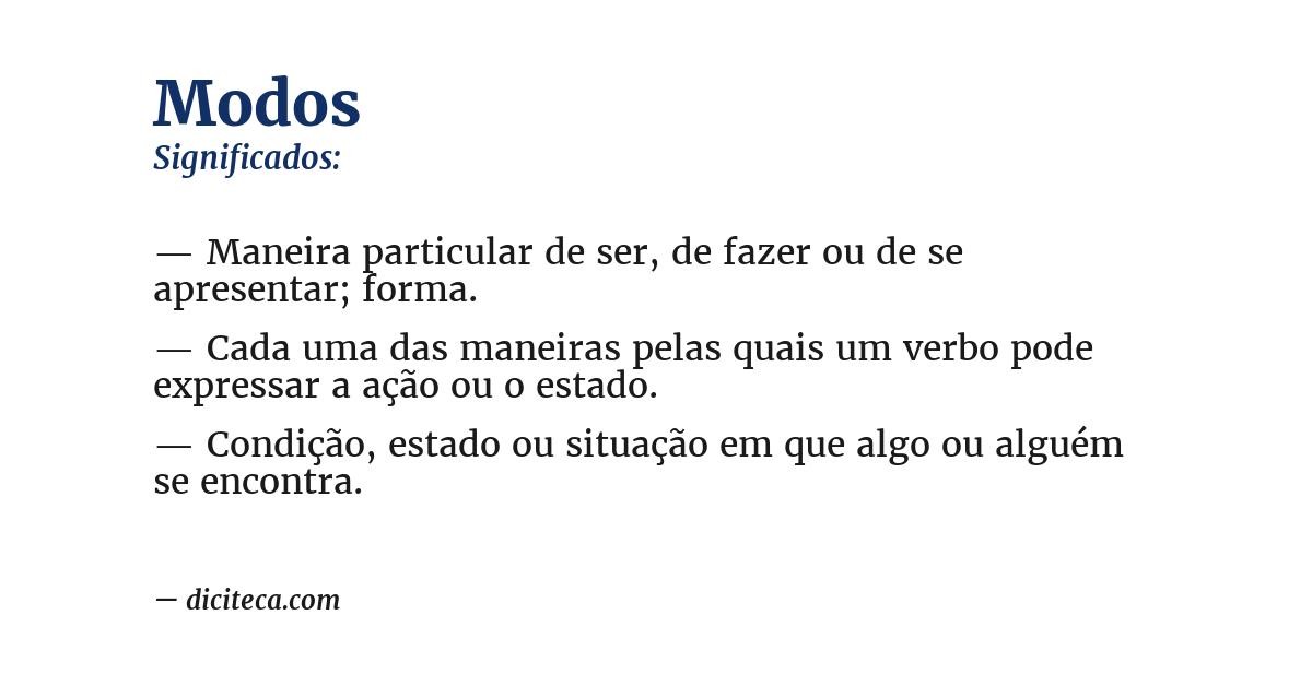 Significado de modos