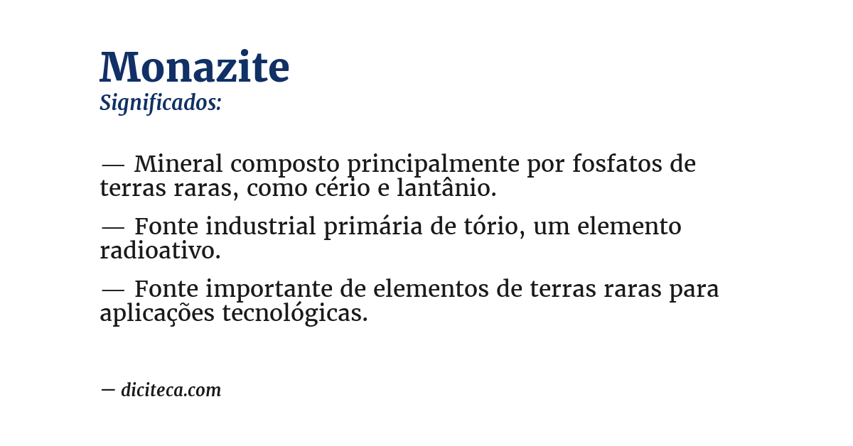 Significado de monazite