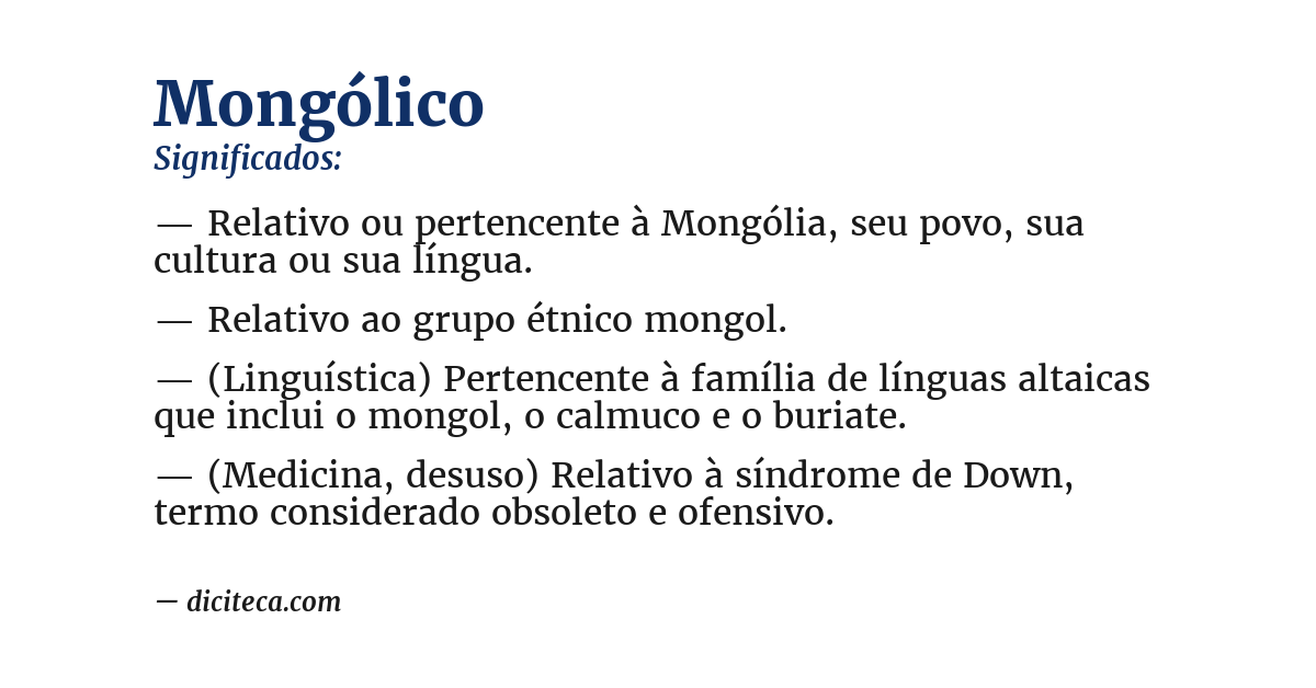 Significado de mongólico