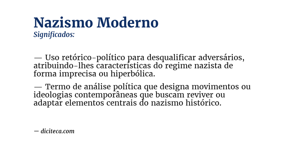 Significado de nazismo moderno