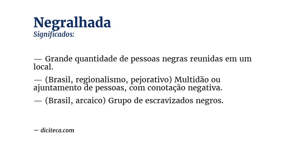 Significado de negralhada
