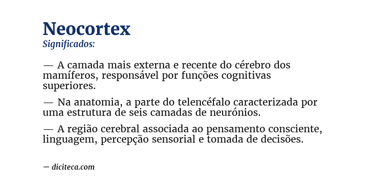Significado de neocortex