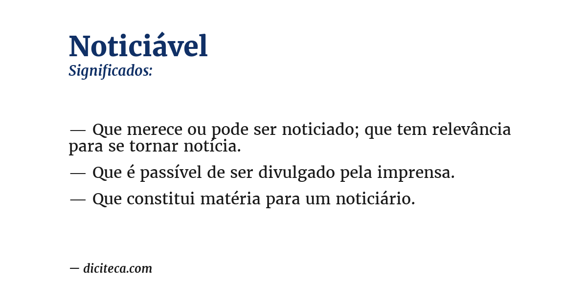 Significado de noticiável
