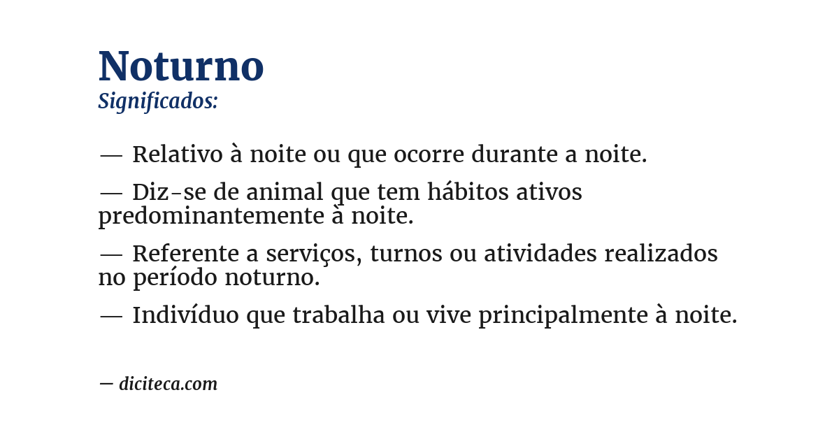 Significado de noturno
