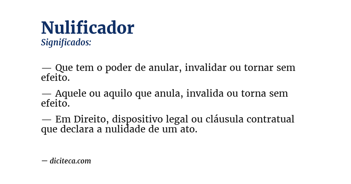 Significado de nulificador
