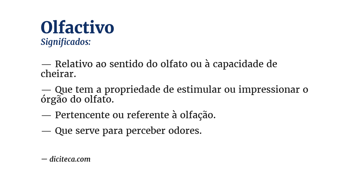 Significado de olfactivo