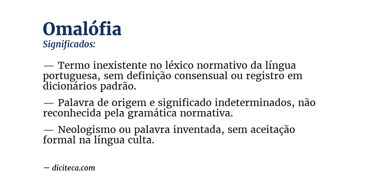 Significado de omalófia