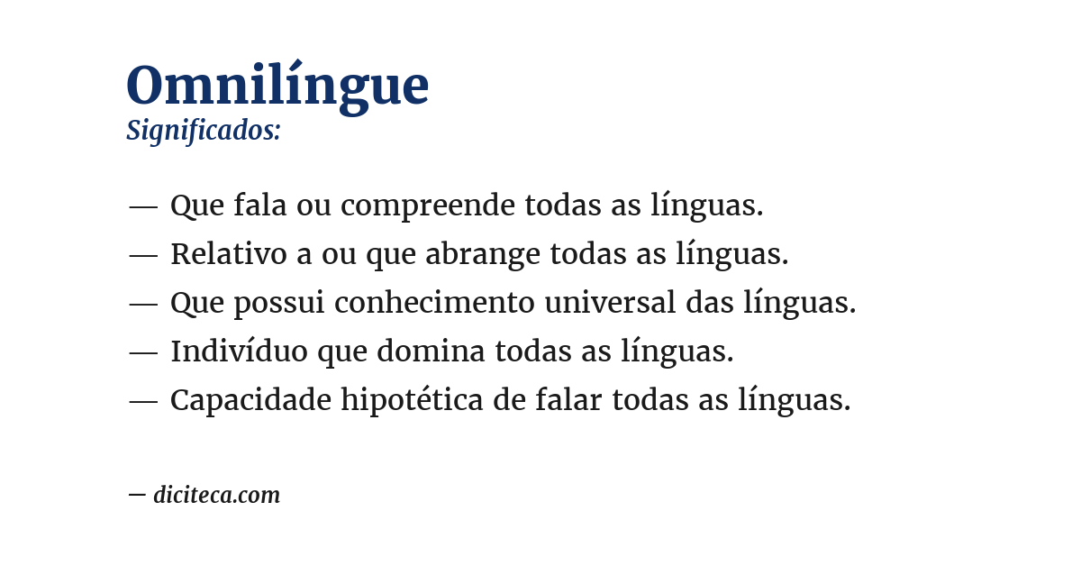Significado de omnilíngue