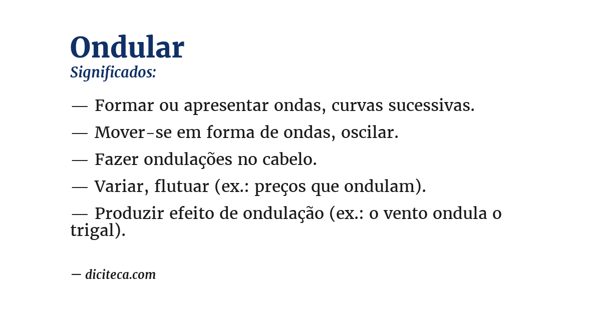 Significado de ondular