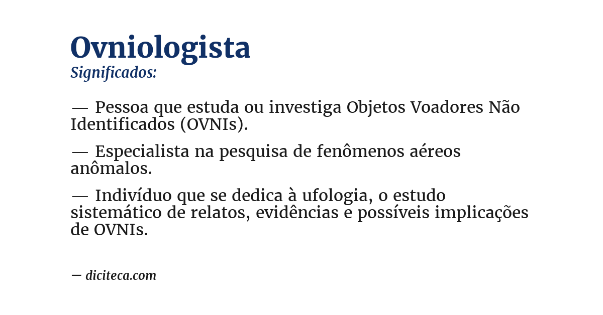 Significado de ovniologista