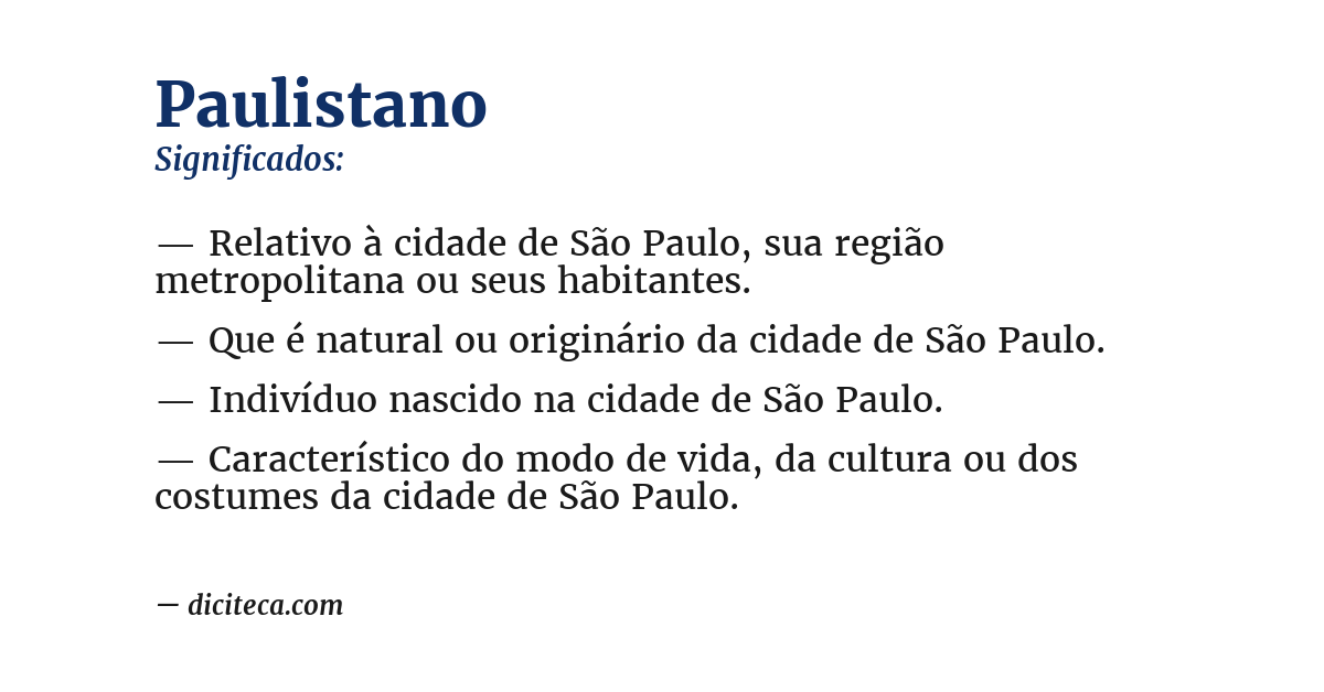 Significado de paulistano