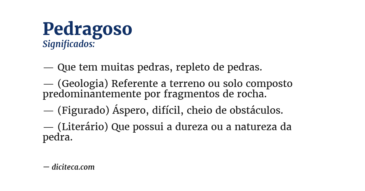 Significado de pedragoso