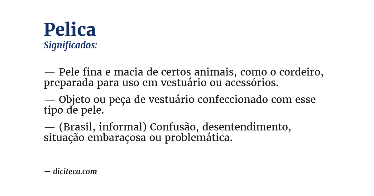 Significado de pelica