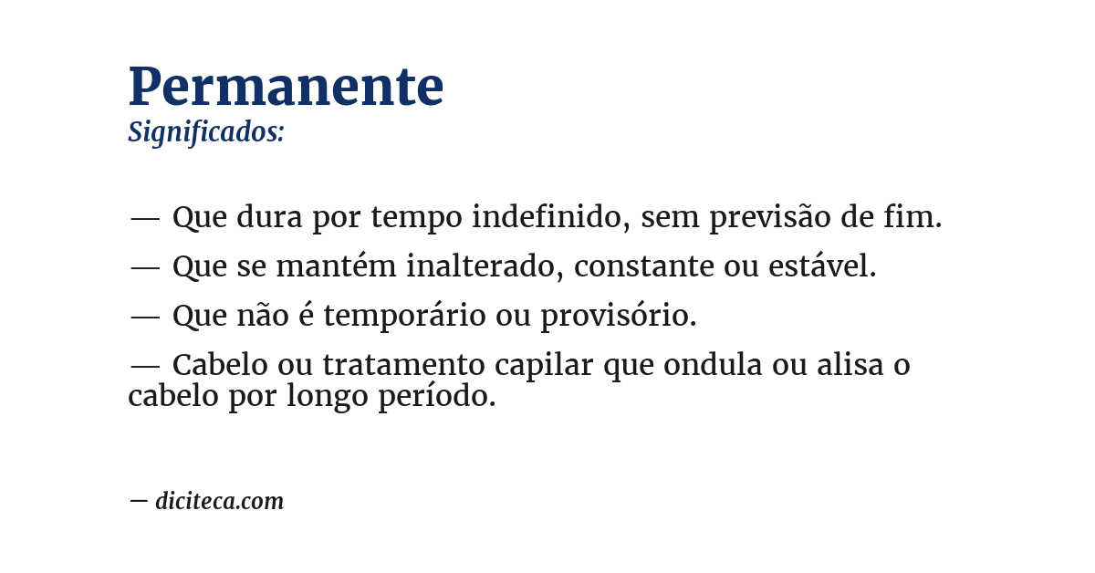 Significado de permanente