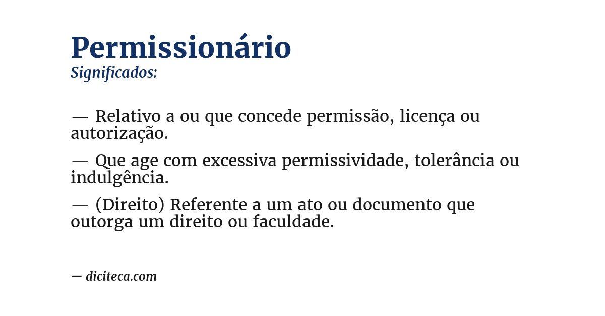 Significado de permissionário