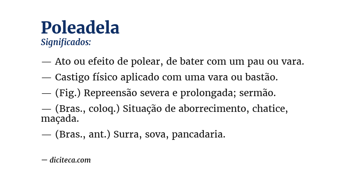 Significado de poleadela