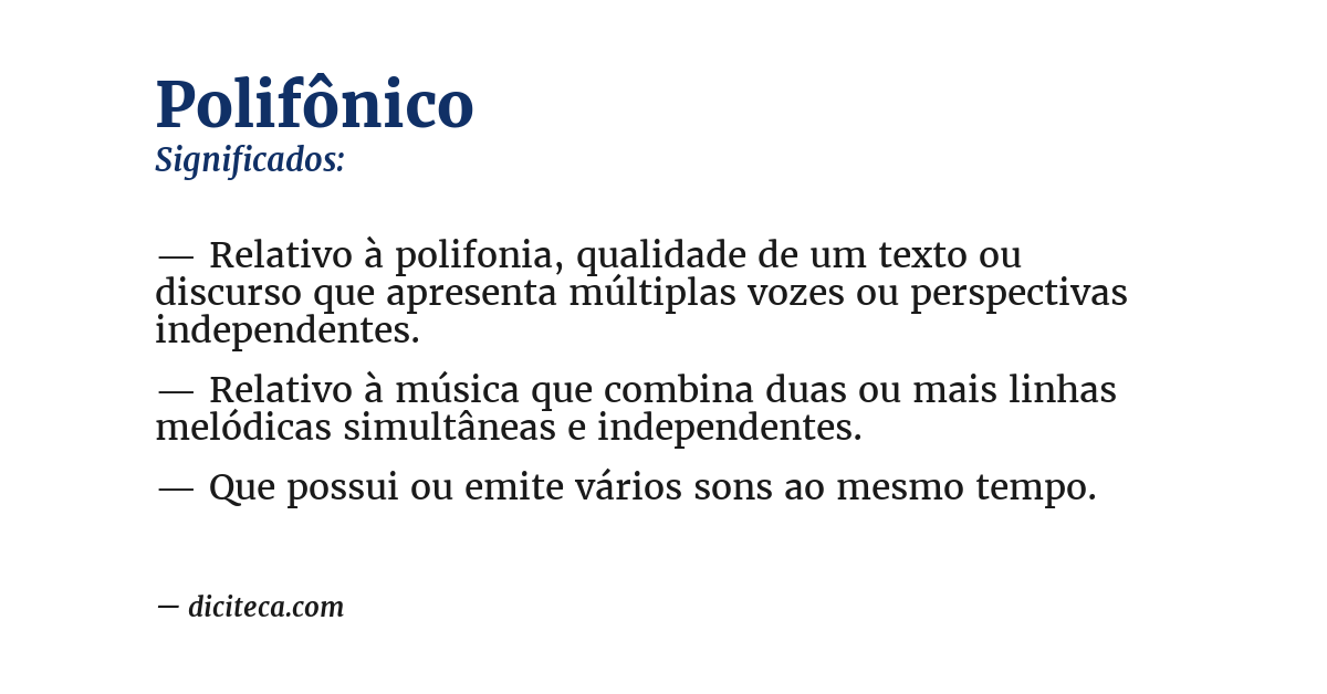 Significado de polifônico