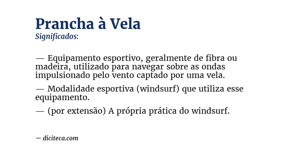 Significado de prancha à vela