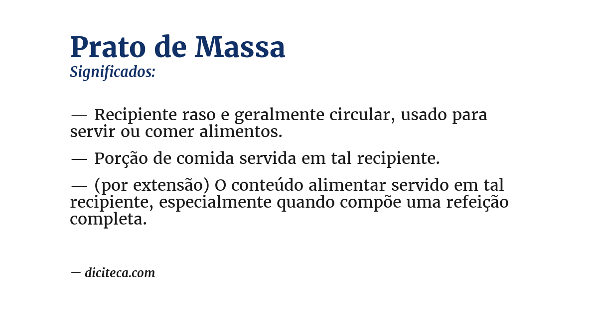 Significado de prato de massa