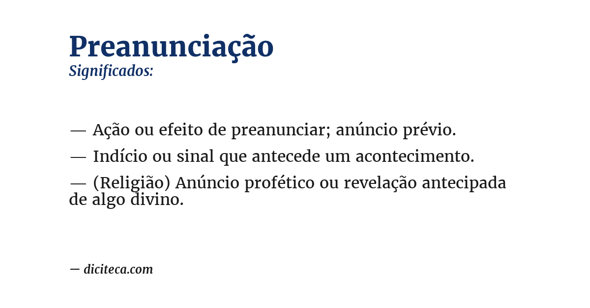 Significado de preanunciação