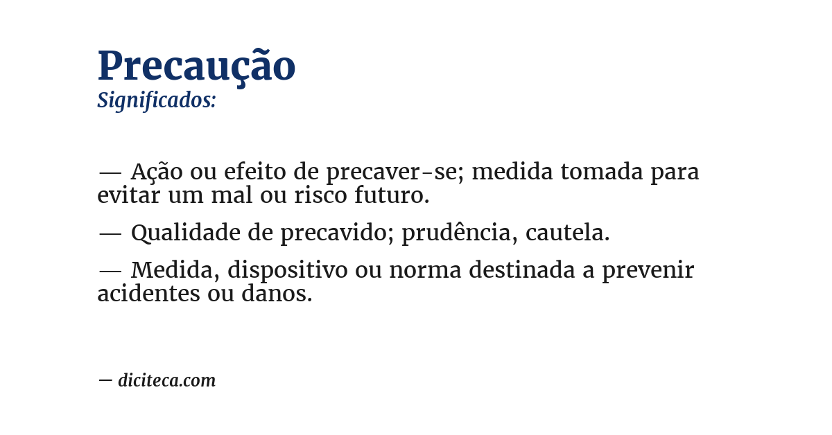 Significado de precaução