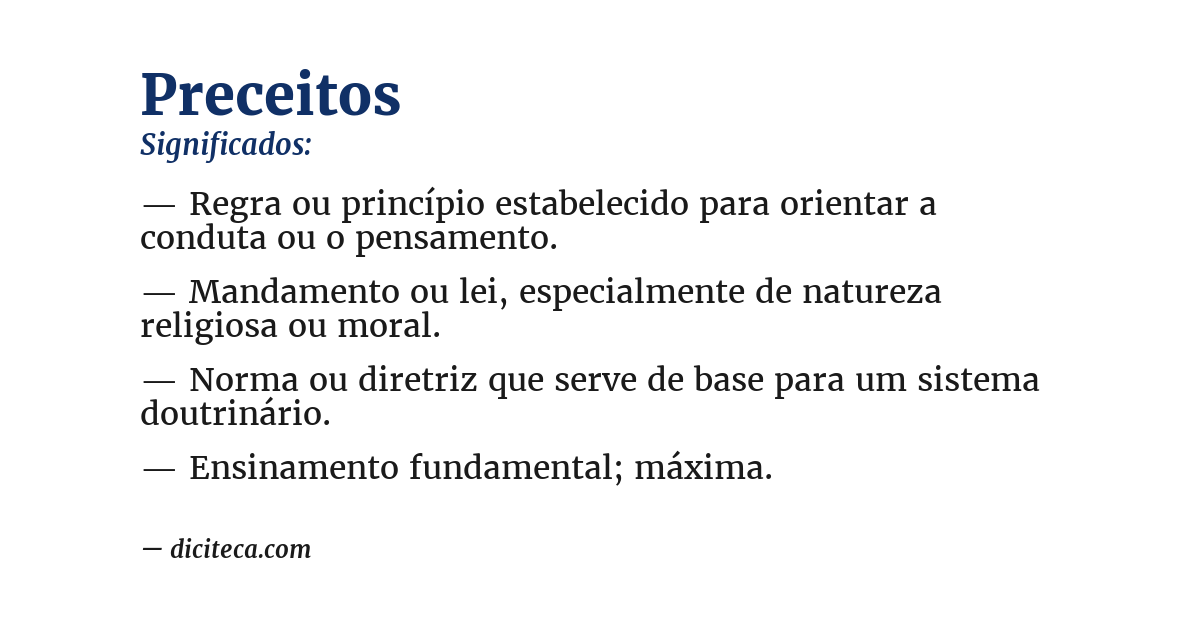 Significado de preceitos