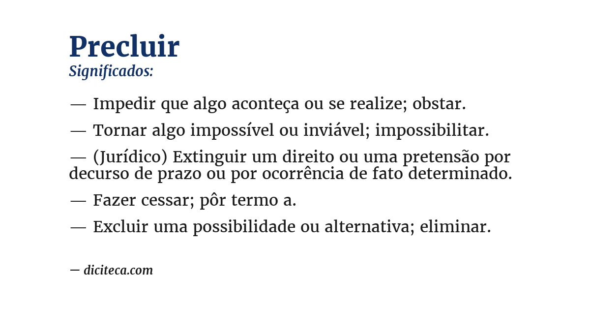 Significado de precluir