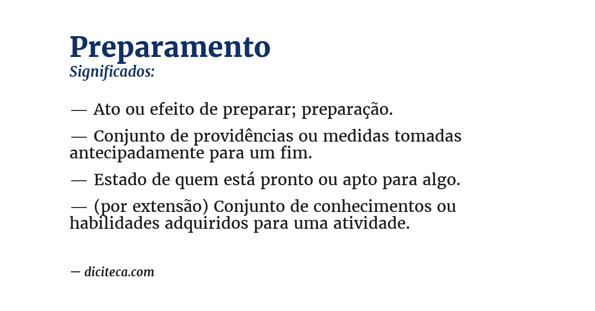 Significado de preparamento