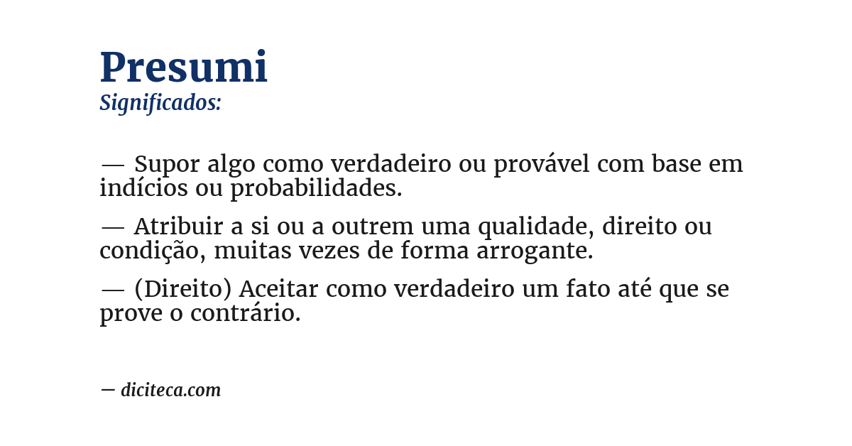 Significado de presumi