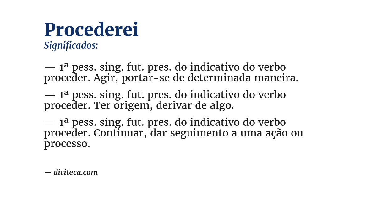 Significado de procederei
