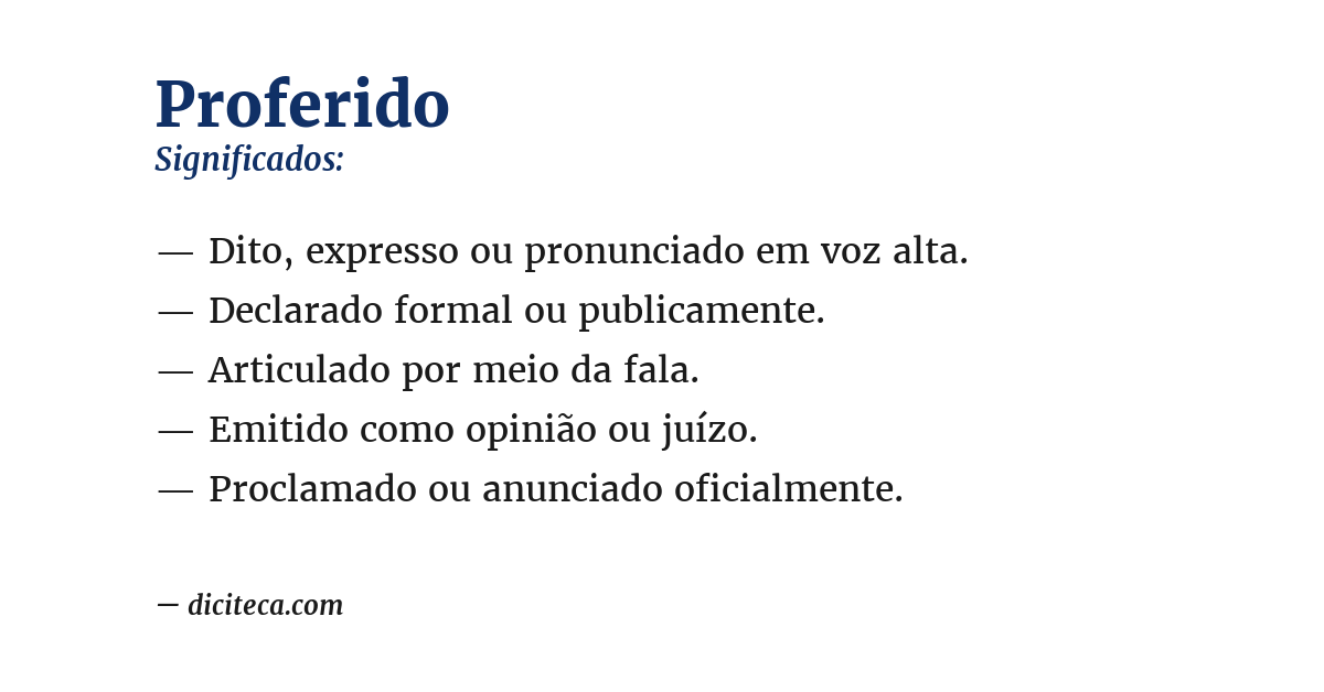 Significado de proferido