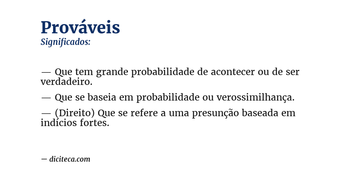 Significado de prováveis