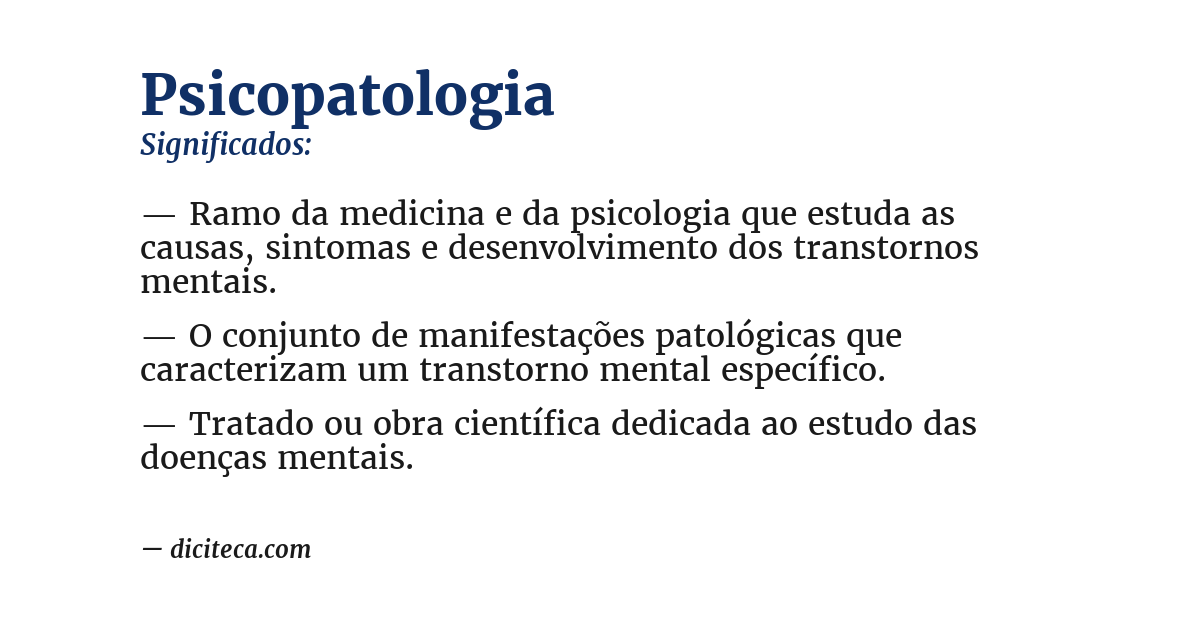 Significado de psicopatologia